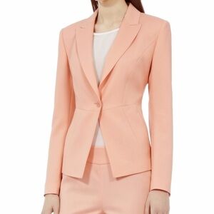 Reiss Peach Coral Structured Hourglass Blazer
